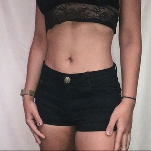 Black Denim Shorts